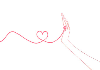 イラスト赤い糸