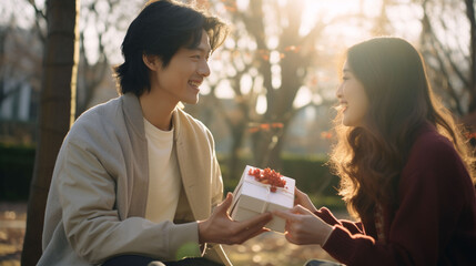 男女笑顔プレゼント